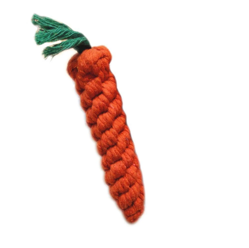 Carrot Cotton Rope Chew Toy for Dogs — Durable, Fun & Teeth-Cleaning