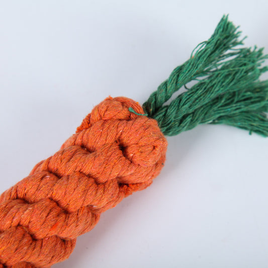 Carrot Cotton Rope Chew Toy for Dogs — Durable, Fun & Teeth-Cleaning