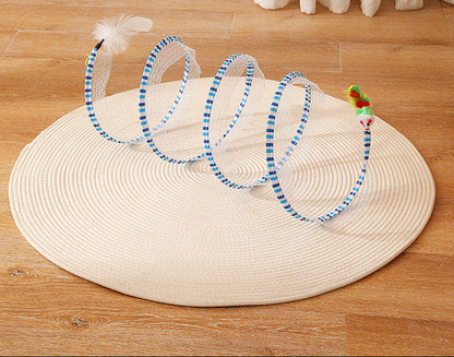 S-Shaped Foldable Cat Tunnel Toy — Collapsible Spring Tunnel for Cats