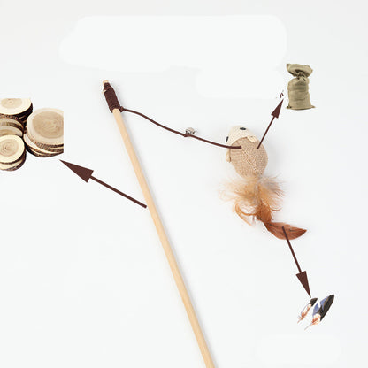 Interactive Sisal Cat Teaser Wand - Available in 6 Fun Styles