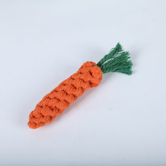 Carrot Cotton Rope Chew Toy for Dogs — Durable, Fun & Teeth-Cleaning
