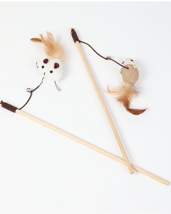 Interactive Sisal Cat Teaser Wand - Available in 6 Fun Styles