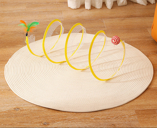 S-Shaped Foldable Cat Tunnel Toy — Collapsible Spring Tunnel for Cats