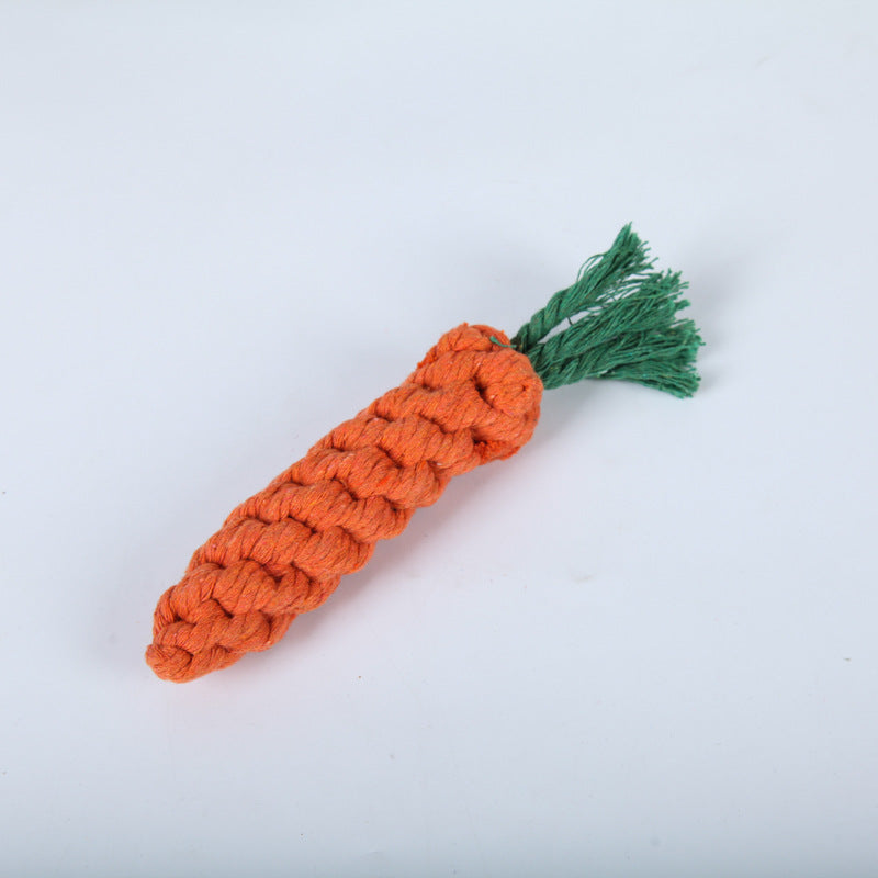 Carrot Cotton Rope Chew Toy for Dogs — Durable, Fun & Teeth-Cleaning