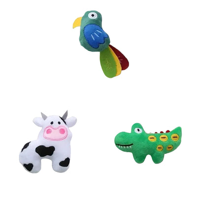 Catnip Animal Plush Toys for Cats — Cow, Crocodile & Parrot Styles