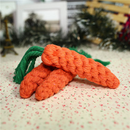 Carrot Cotton Rope Chew Toy for Dogs — Durable, Fun & Teeth-Cleaning